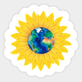 Love Sunflower Earth Shirt For Men Women Sticker